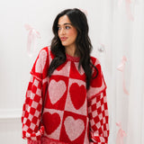 Colorblock Hearts Sweater