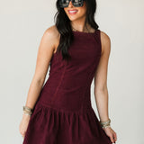 A Little Crazy Mini Dress | Wine
