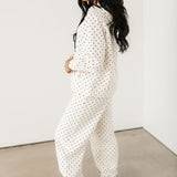 Polka Dot Joggers | Ivory & Black