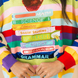 Multi Stripe School Books & Apple Sweater | Queen Of Sparkles
