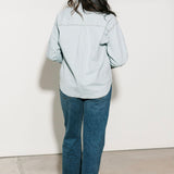 Pinstripe Denim Shacket