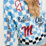 Licensed Ole Miss Checkered Team Icons Cardigan | Queen Of Sparkles