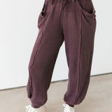 Waffle Knit Joggers | Washed Cherry