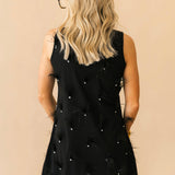 Black Sequin Tiger Face Rhinestone Feather Tank Dress | Queen Of Sparkles