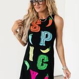 Black Multi 'Spicy' Chili Pepper Tank Dress | Queen Of Sparkles