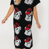Licensed UGA Mascot Midi Tee Dress | Queen Of Sparkles
