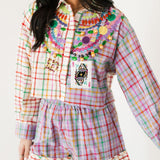 Colorblock Plaid Mardi Gras Cotton Shorts | Queen Of Sparkles