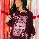 Maroon & Pink Logo Sweatshirt | Queen Of Sparkles
