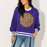 Purple Jeweled Basketball Sweatshirt | Queen Of Sparkles