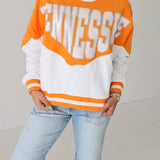 Licensed Orange & White Two Tone Holographic 'Tennessee' Sweatshirt | Queen Of Sparkles