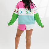 Colorblock Stripe Queen Of Sparkles Half Zip Sweatshirt | Queen Of Sparkles