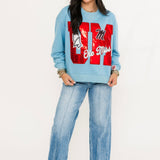 Licensed Ole Miss Metallic Word With Icons Sweatshirt | Queen Of Sparkles