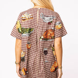 Maroon Queen Of Turkey Short Sleeve Dress | Queen Of Sparkles