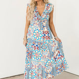 Chic Mosaic Midi Dress