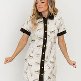 Feathered Fields Mini Dress