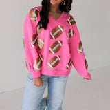 Pink Gold Rhinestone Lace Football Sweatshirt | Queen Of Sparkles