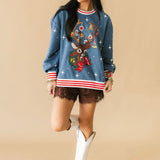 Blue Ornament Reindeer Sweatshirt | Queen Of Sparkles X Lexi Jade's