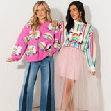 Rainbow Stripe Birthday Cake Sweater | Queen Of Sparkles