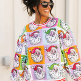 Checkered Santa Sweatshirt | Queen Of Sparkles X Lexi Jade's