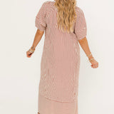 Harbor Stripe Midi Dress | Rust