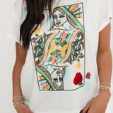 White Teacher Queen Card Tee | Queen Of Sparkles