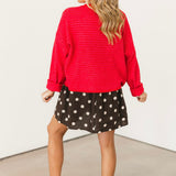 Piper Stripe Cardigan | Cherry Red Pink