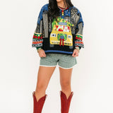 Christmas Taxi NYC Scene Sweatshirt