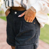 Classic Denim Short | Washed Black