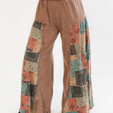 Wide Leg Boho Patched Pants