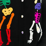 Black Rainbow Skeleton Button Up Cardigan | Queen Of Sparkles
