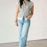 Piper Cardi Vest | B&W Stripe