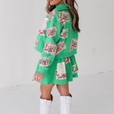 Green Letters To Santa Skort