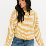 Piper Striped Cardi | Dijon Yellow