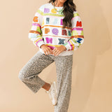 Grey Multi 'ABC's' Sweatshirt | Queen Of Sparkles