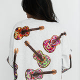Grey Multi Guitars Sweatshirt | Queen Of Sparkles