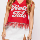 Licensed Alabama Feather Bottom Tank Sweater | Queen Of Sparkles