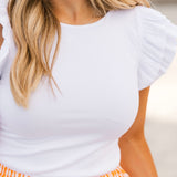 Ruffle Sleeve Bodysuit | White