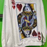 White Queen Of Hearts Card Sweatshirt