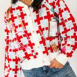 Red & Blue Medical Supply Cardigan | Queen Of Sparkles
