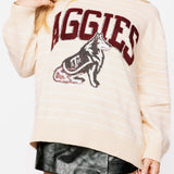 Licensed Texas A&M Beige Stripe Vintage Team Sweater | Queen Of Sparkles