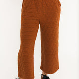 Quilted Cropped Pants | Rust