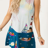 Multi Firework Over Boats Tank Dress | Queen Of Sparkles