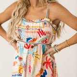 Island Escape Floral & Fruit Midi Dress