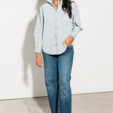 Pinstripe Denim Shacket