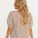 Harbor Stripe Midi Dress | Chocolate Brown