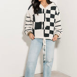 Multi Checker Hooded Sweater