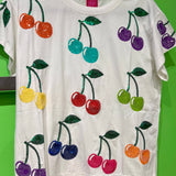 White With Rainbow Cherries Tee