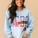 Licensed Ole Miss Rhinestone Metallic Banner Sweatshirt | Queen Of Sparkles