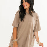 Hot Shot Tee Romper | Mocha Latte