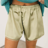 Lia Satin Shorts | Matcha